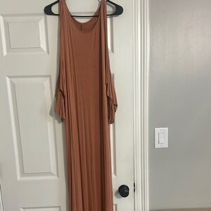 Elegant Brown Sleeveless Dress